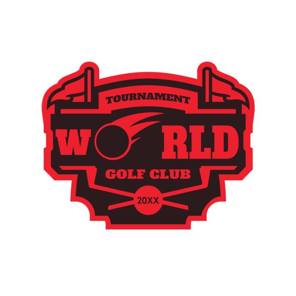 World Tournament Golf club logo template サムネイル