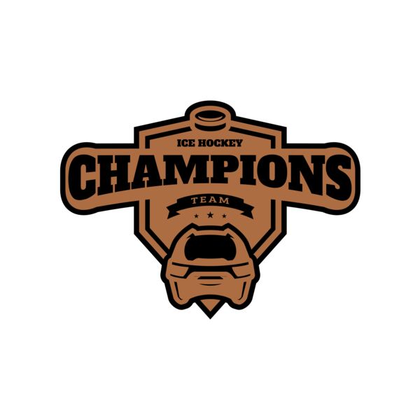 Champions Team Ice Hockey logo template サムネイル