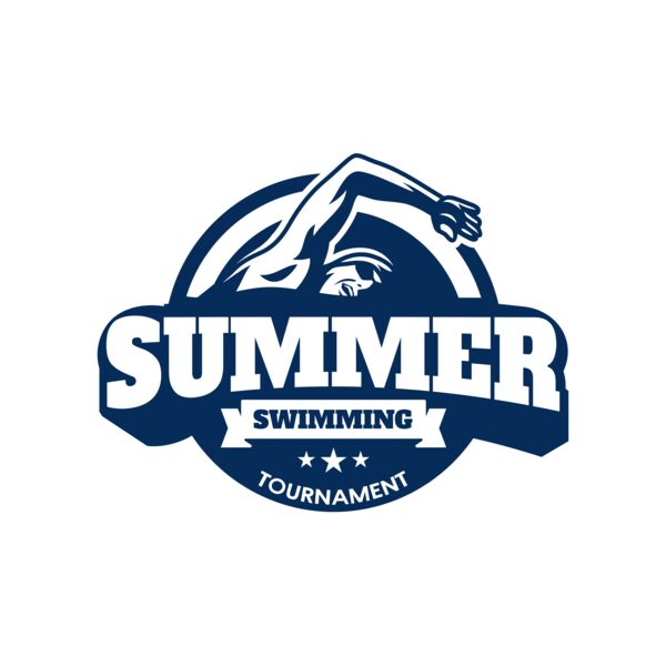 Summer Swimming Tournament logo template サムネイル