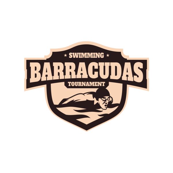 Barracudas Swimming Tournament logo template サムネイル