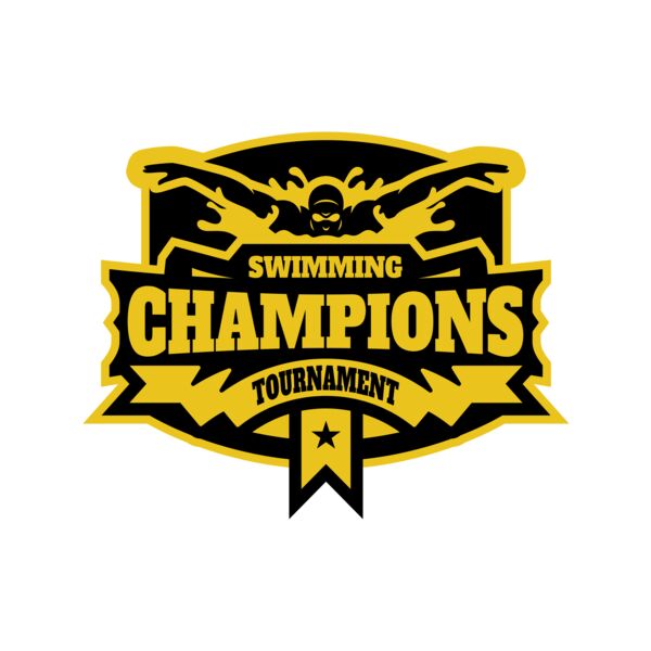 Champions Swimming Tournament logo template サムネイル