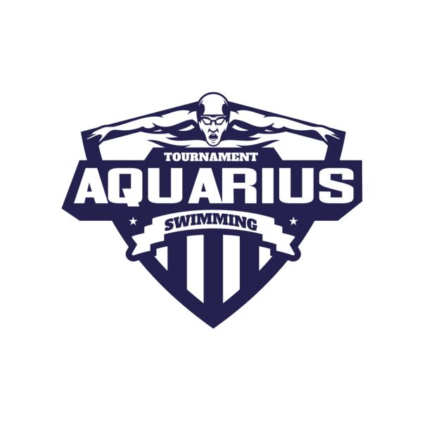Aquarius Swimming Tournament logo template サムネイル