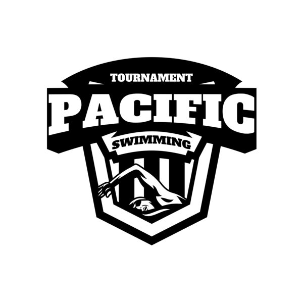 Pacific Swimming Tournament logo template サムネイル