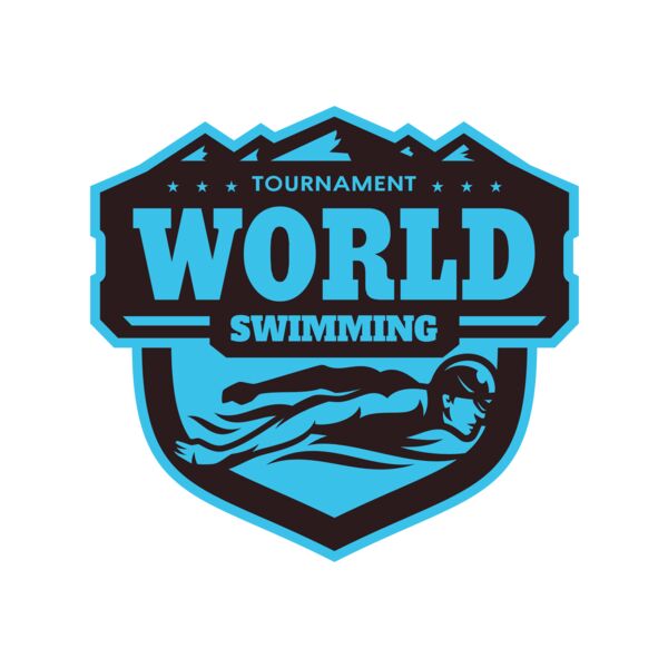 World Tournament Swimming logo template サムネイル